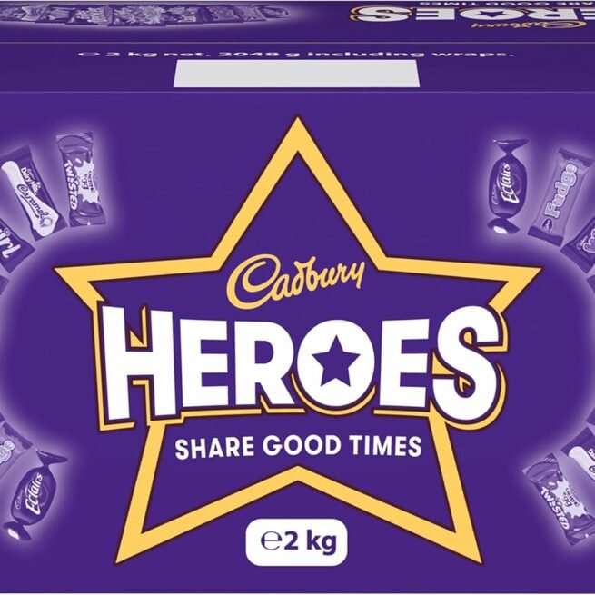 Cadbury Heroes 2 Kg (Pack of 2) Chocolate Bulk Sharing Box, Milk Chocolates Individually Wrapped,