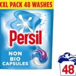 Persil Non Bio 3 in 1 Washing Capsules laundry capsules gentle next to sensitive skin for outstanding stain removal in quick & cold washes 48 washe,3pk