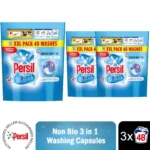 Persil Non Bio 3 in 1 Washing Capsules laundry capsules gentle next to sensitive skin for outstanding stain removal in quick & cold washes 48 washe,3pk