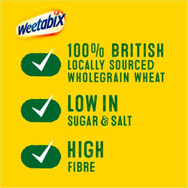Weetabix, Breakfast, Packed with Fibre, High in Vitamin D, Low in Sugar and Salt, 24 Biscuits (430g) (Pack of 2)